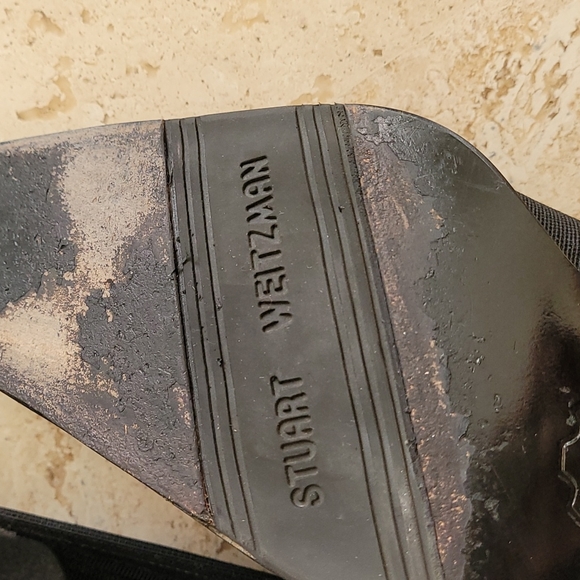 Stuart Weitzman black mesh short heel shoes. Size 8.5 B - Picture 8 of 9